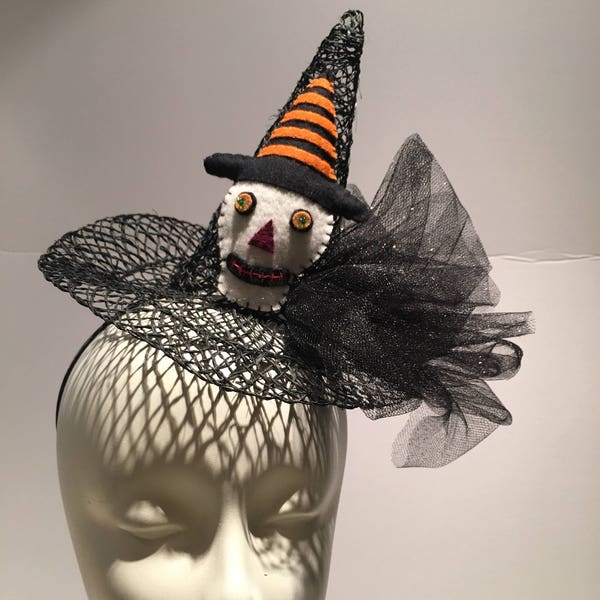 Sombrero de bruja - Tocado de bruja - Mini sombrero de Halloween - Bruja malvada