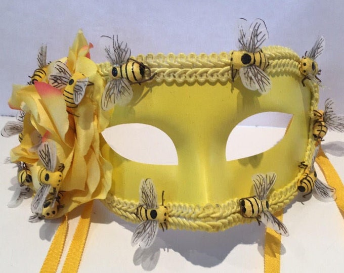 Yellow Masquerade Mask- Bee costume -Bumble Bee Mask
