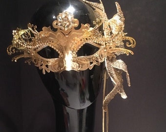 Gold Masquerade Masks- Ladies Party mask