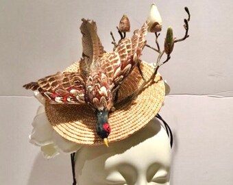Derby Fascinator- brown fascinator- Mad Hatter Hat-