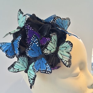Butterfly Fascinator- Blue Monarch- Kentucky Derby