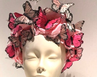 Butterfly Headpiece-  Pink Headdress