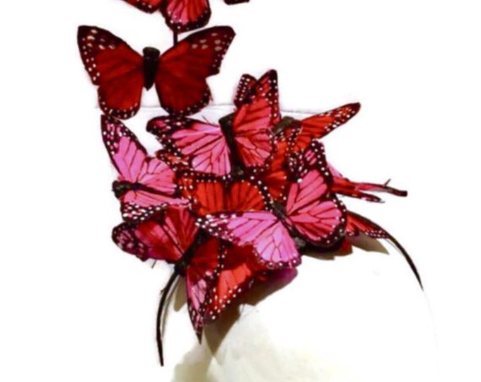 Pink Fascinator- Butterfly Headdress- Derby -High Tea