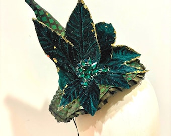 Witch Hat Fascinator- Green Hat- Emerald Costume