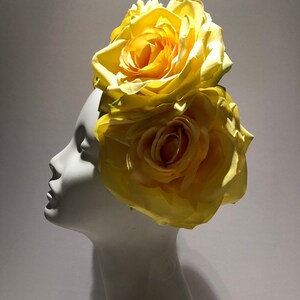 Yellow Rose headpiece- Flower headband image 3