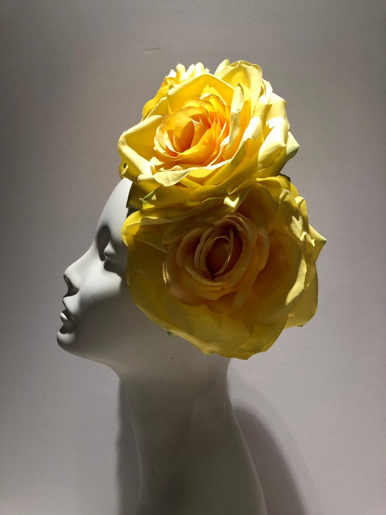 Yellow Rose headpiece- Flower headband image 3