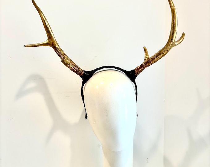 Antler Headpiece -Deer Costume Headdress- Reindeer- Vegan -Music fest