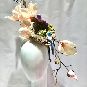 Bird nest headband- Garden Fascinator- Hat Lunch