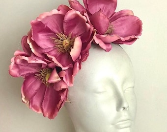 Pink rose Fascinator- Derby- Magnolia