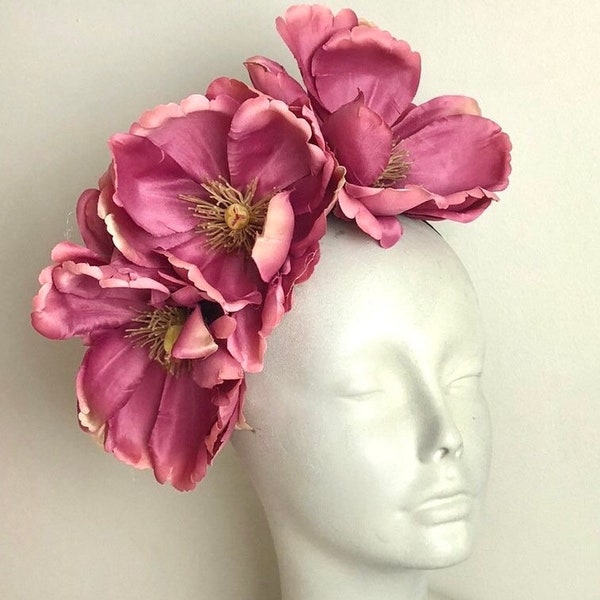 Pink rose Fascinator- Derby- Magnolia