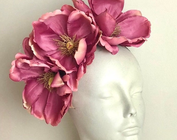 Pink rose Fascinator- Derby- Magnolia