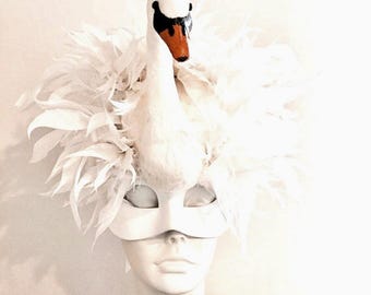 Swan Mask for Masked Ball- Swan Lake- Diner en Blanc