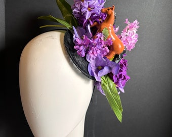 Purple horse fascinators for Derby- Garden Party -Wedding