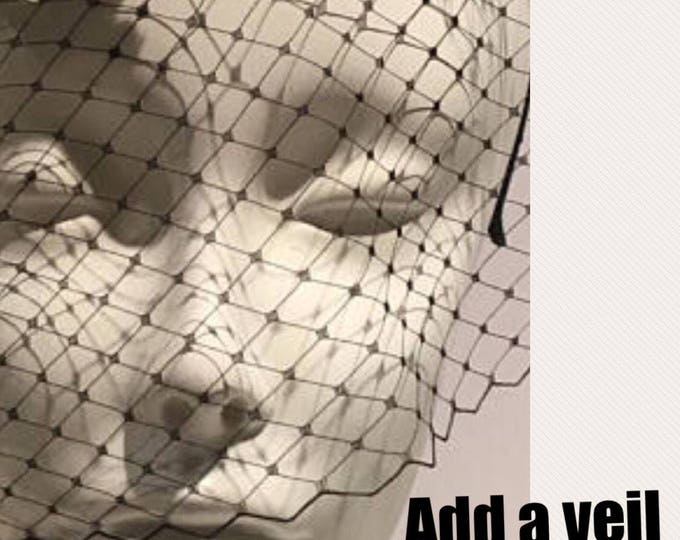 Add a Bird cage to any of my Fascinators in my shop- Custom Birdcage listing, across face or veil behind the head