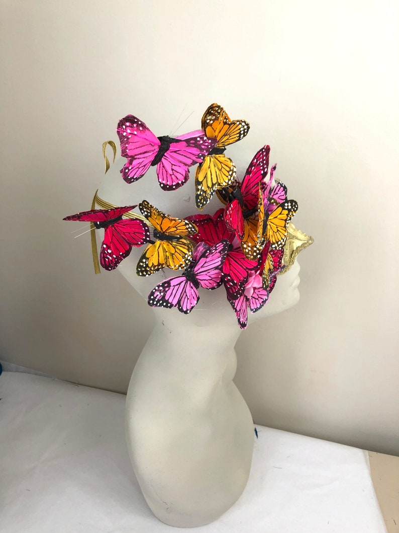 Butterfly mask pastel Masquerade party Mardi Gras Flowers and butterflies image 3