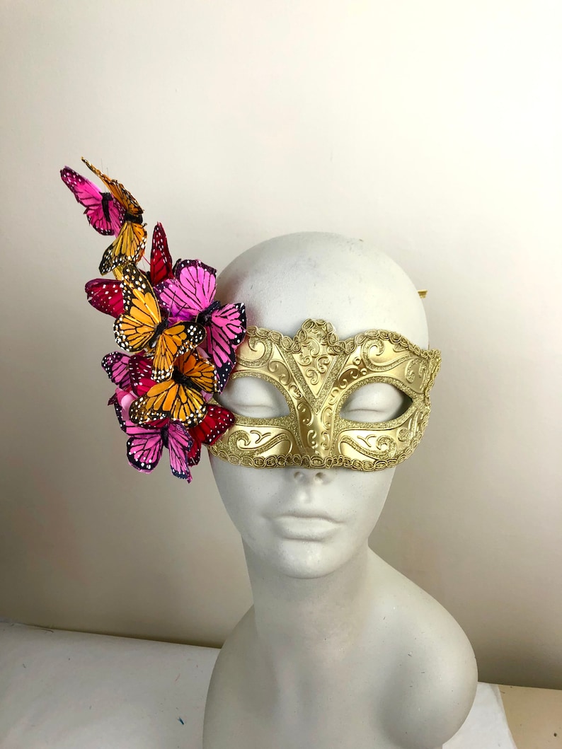 Butterfly mask pastel Masquerade party Mardi Gras Flowers and butterflies image 2