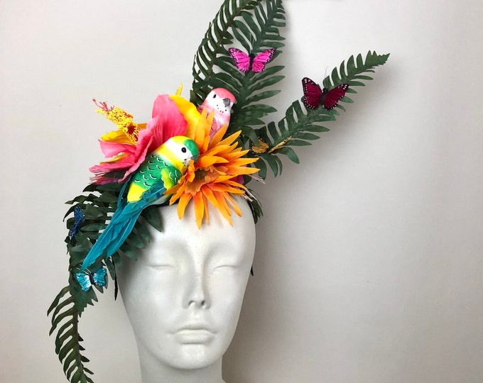 Tropical headpiece- Bird Fascinator - Derby headdress
