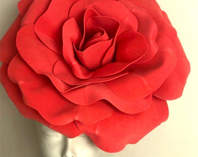 Large Rose Fascinators -Red Kentucky derby- Red dress Party