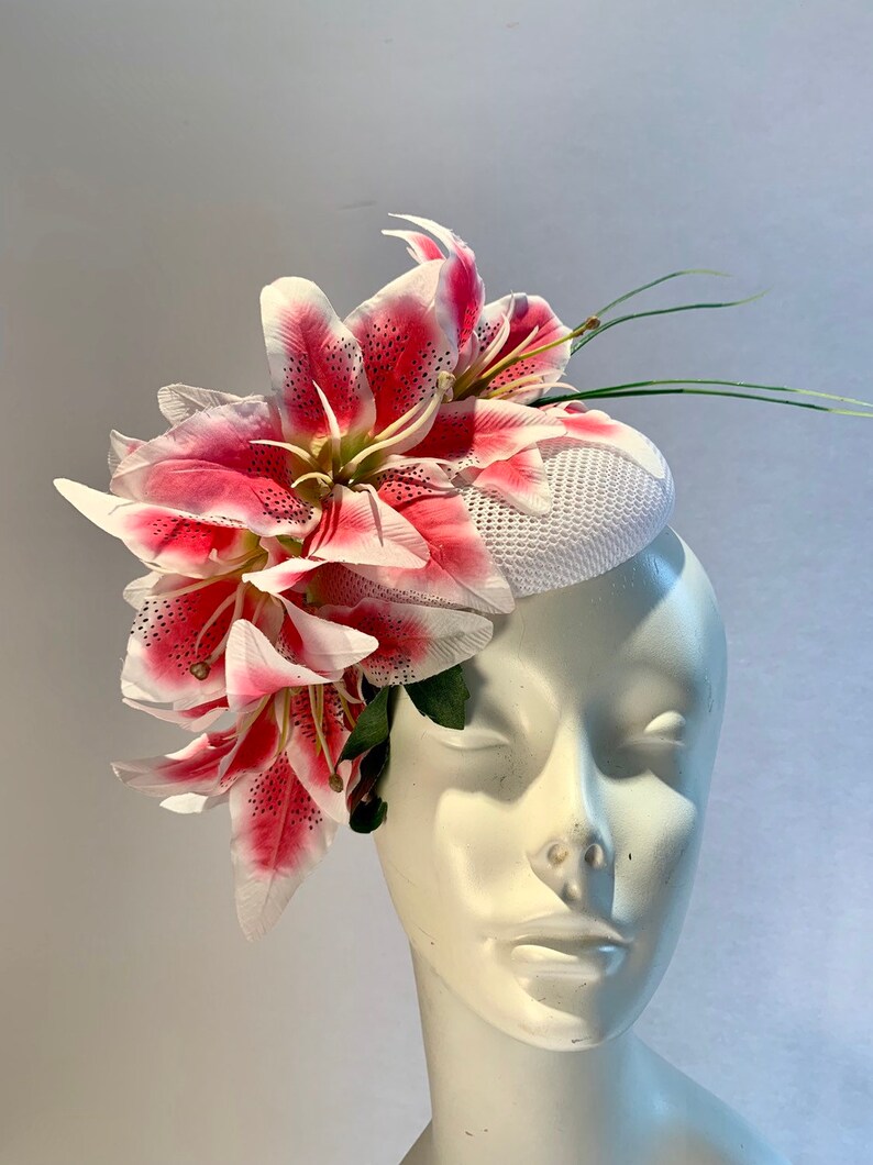 Pink Fascinator Tiger Lily Hat Derby Tea Party Hat Etsy