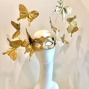 Butterfly masquerade mask- Gold butterfly- Masked ball
