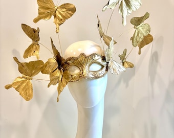 Butterfly masquerade mask- Gold butterfly- Masked ball