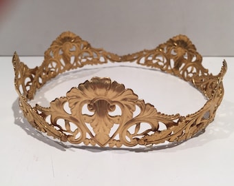 Gold Crown- Crown Headdress- Mid Evil- Gold Headdress- Bride- Birthday girl- Renaissance Festival