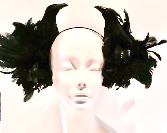 Crow Headpiece- Black Bird headband