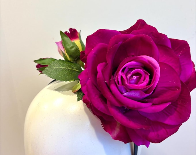 Rose Fascinator-Kentucky Derby Hat- Luncheon Headpiece- Wedding