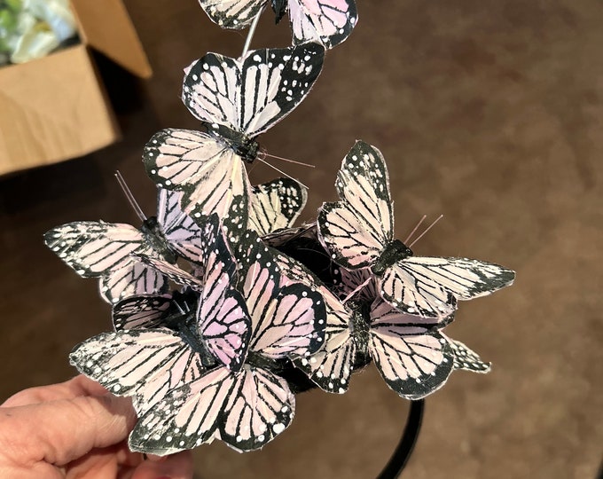 Blush pink Fascinator- Derby Butterfly Headdress- High Tea