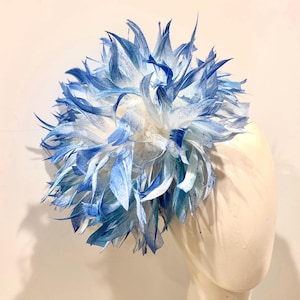 Blue Fascinator- Kentucky Derby- Wedding- Tea party Hat