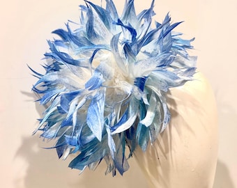 Blue Fascinator- Kentucky Derby- Wedding- Tea party Hat