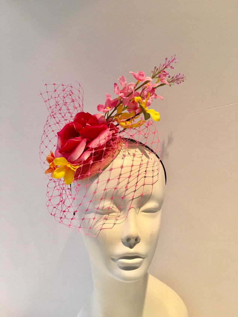 Fascinators in NYC Pink Derby Hat High Tea Luncheon Etsy