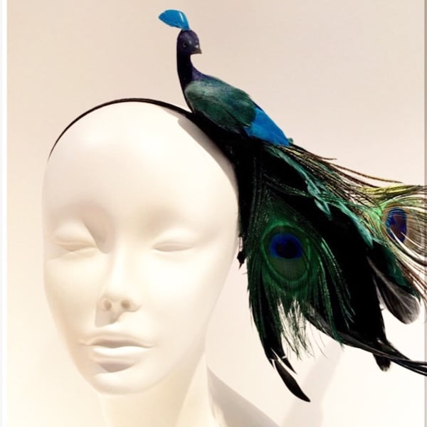 Peacock Fascinator- Bird -Headband- Mad Hatter