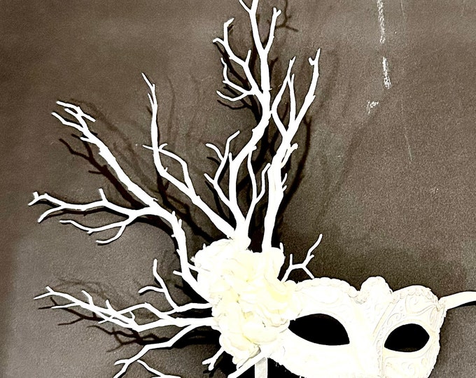 Masquerade Mask -White Branch  Mask Gala