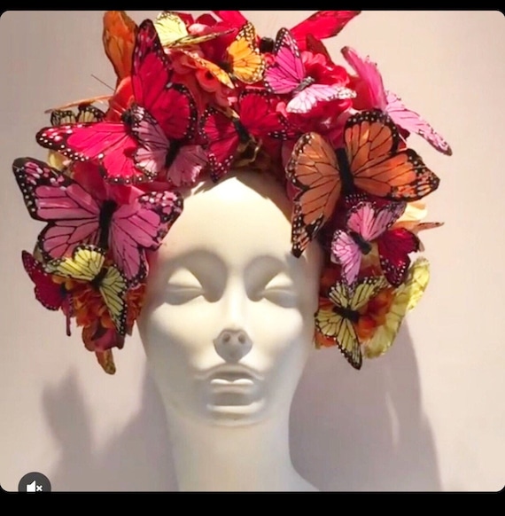 Butterfly Headpiece- Pink Fascinator- Derby - Etsy display picture 3
