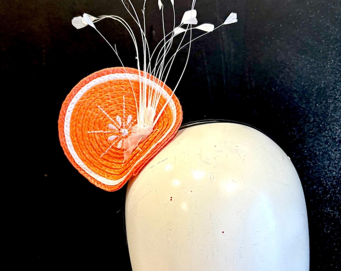 Orange fascinator- Orange festival-Fruit headpiece