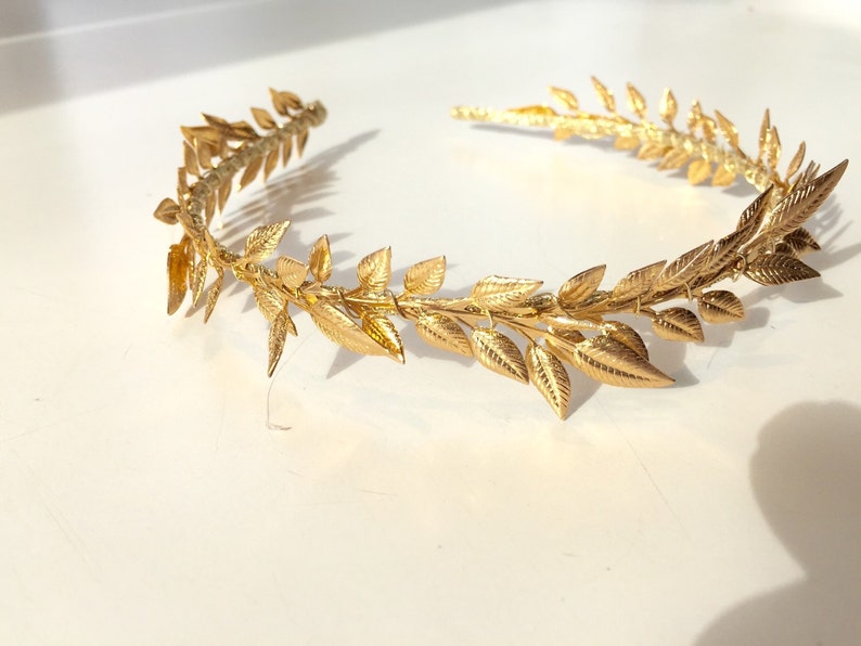 Gold Leaf Headband Leaf Headdress Wedding | Etsy