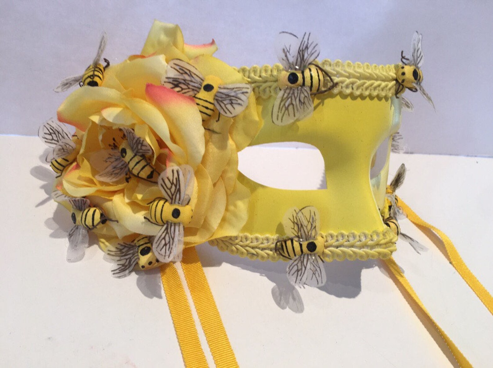Yellow Masquerade Mask Bee Costume bumble Bee Mask Etsy