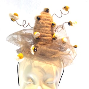 Bee Fascinator- Kentucky Derby hat- Bee hive headband