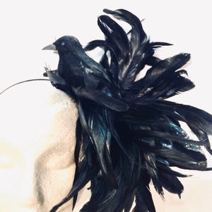 Crow fascinator -Moira Rose- Bird Headpiece -Derby- Polo Match- Tea party