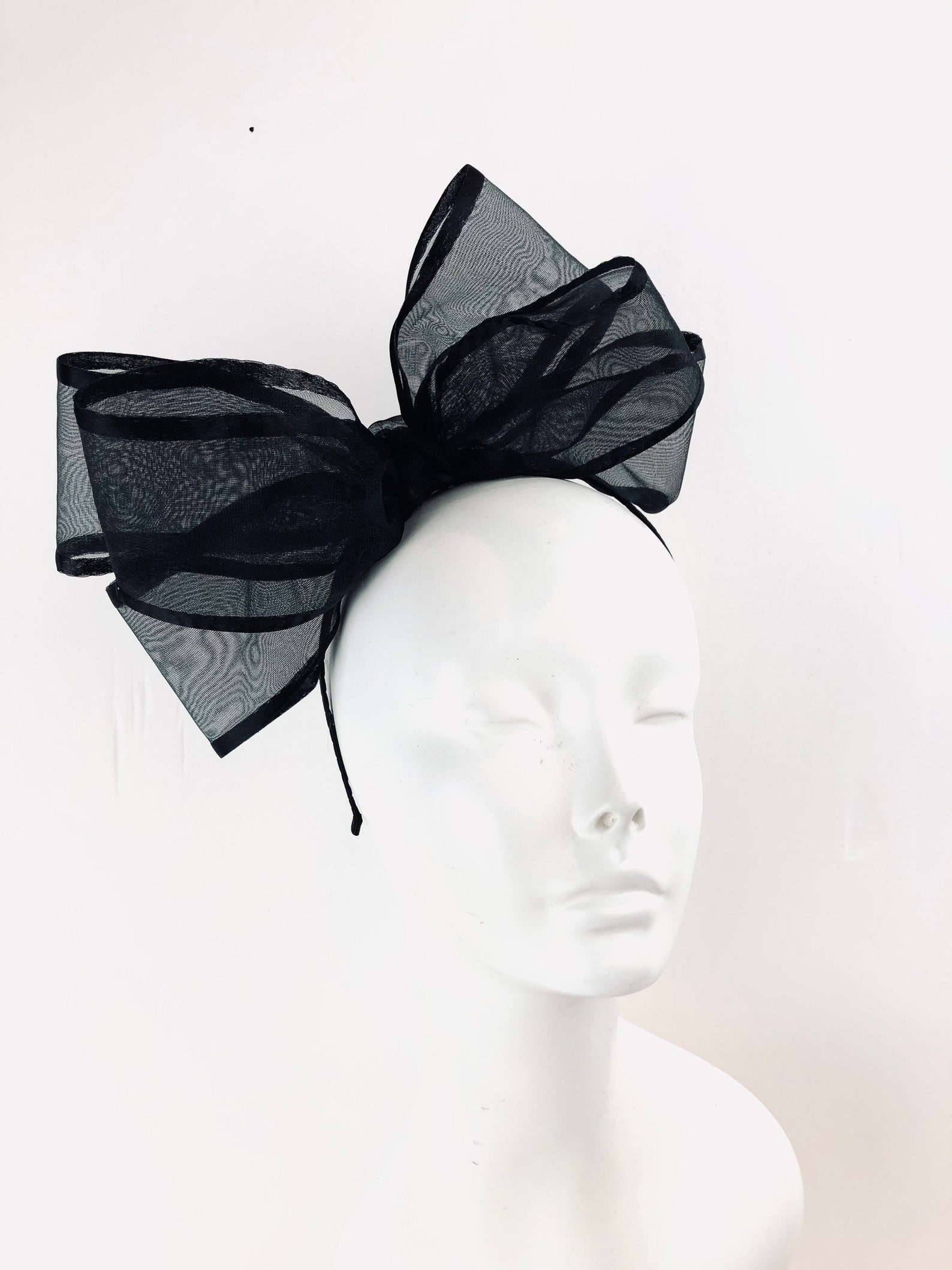 Bow Fascinators large Black Bow Headband Etsy