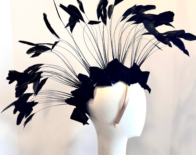 Bow mohawk -Black Headpiece
