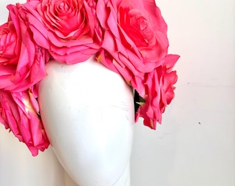 Rose pink headband- Floral headpieces