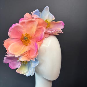 Multi color Fascinator- Magnolia Headband -Tea party or horse race.