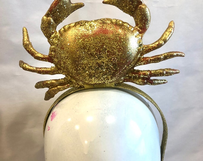 Crab Fascinator -Miss Baltimore Crown- Gold Sparkle seafood Crown