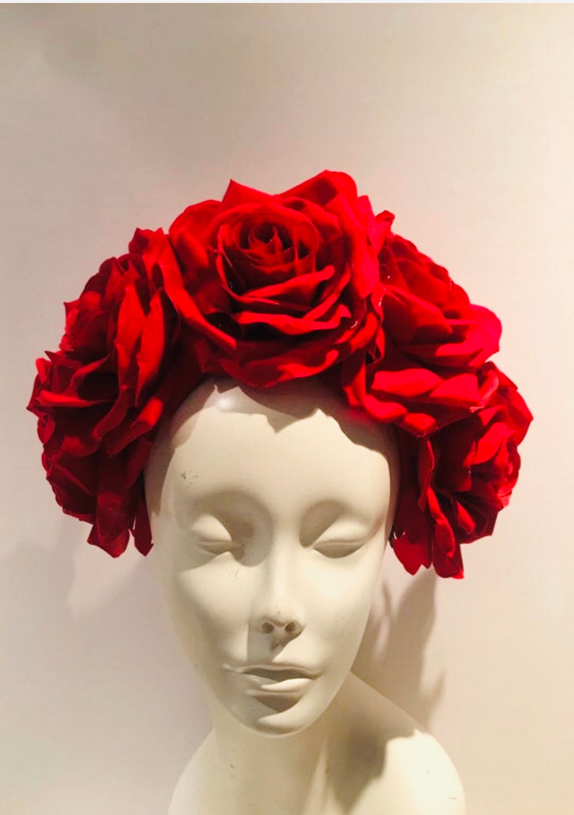 Red Rose Headpiece Flower Headband 