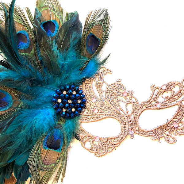 Peacock Masquerade Mask- Halloween -Lace mask