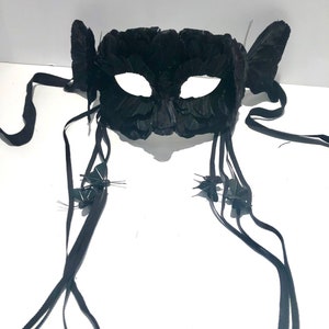 Black Masquerade Mask- Mardi Gras- Butterfly- Black and white ball