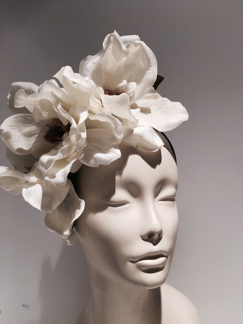 Bridal Fascinator Magnolia Headband Wedding Tea Party image 3
