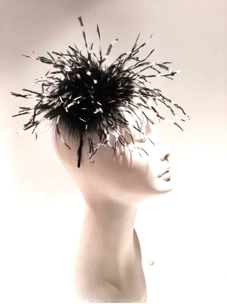 Black Fascinator for women- Cocktail Hat 